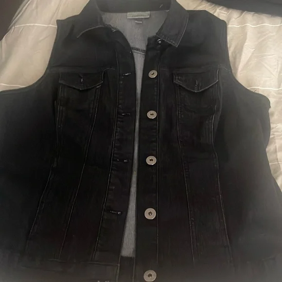 white christmas dresses Rebel Washed Black Denim Vest M 6/8 main image 0